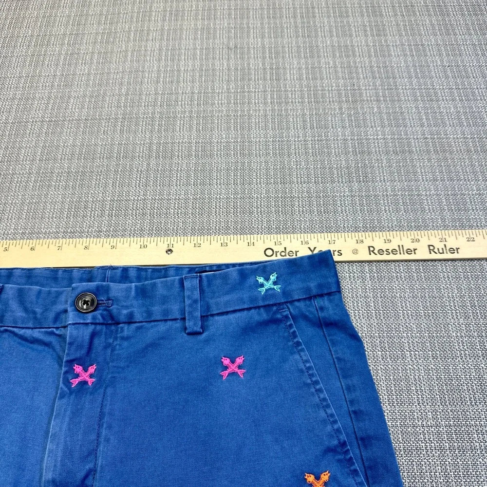 Vineyard Vines Shorts Mens 32 Chino Embroidered Oars Preppy Blue Coastal‎